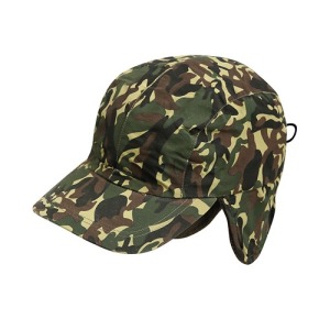 4-PANEL CAMOUFLAGE CAP IN POLAR FLEECE AND POLYESTER