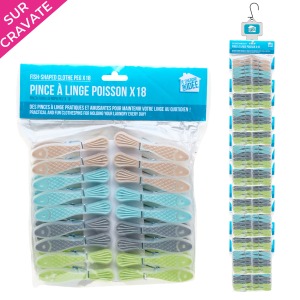 Pince à linge poisson x18