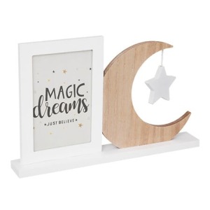 cadre photo mdf lune 10x15, blanc