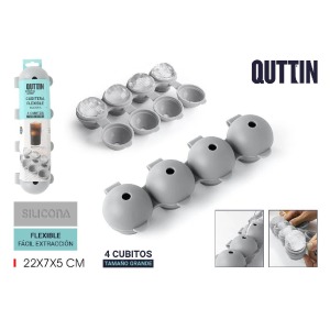 bac à glaçons r rond flexible en silicone 4 cubes qu