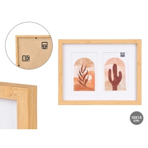 cadre 2 photos 10x15 effet bambou