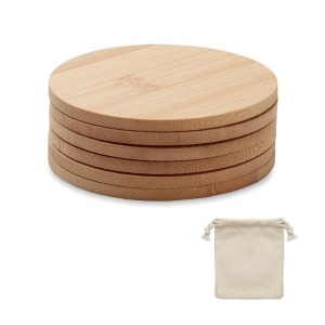 BAYIN SET Set of 6 bamboo coasters