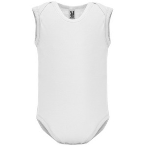Sleeveless baby bodysuit in single jersey SWEET (White)