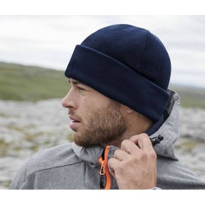 Recycled polyester fleece hat - RECYCLED FLEECE CUFFED BEANIE