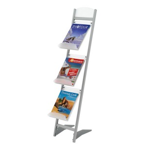 Brochure-Displays Alu Incliné 3 Niveaux A4