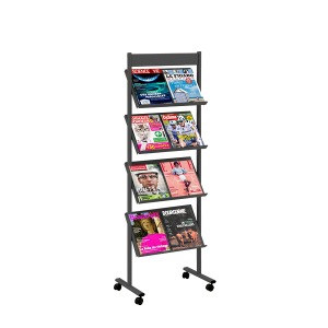 Brochure Displays Mobile 4 shelves 51 cm BLACK