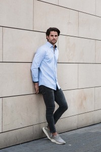 Long sleeve herringbone pattern shirt - Russell