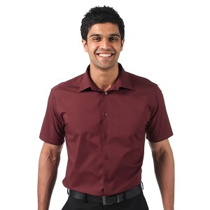 Russell Collection men's short-sleeved fitted shirt