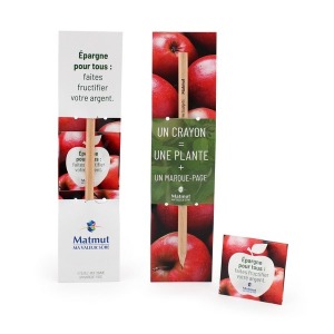 Neutral paper pencil with case + bag of seeds