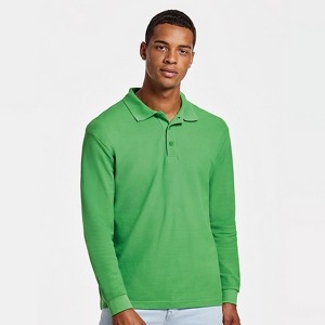 ESTRELLA L/S - Long sleeve polo shirt, 1x1 rib collar and cuffs, 3 button placket