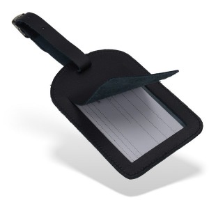 Leather luggage tag - made in France