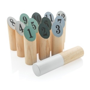 Scandinavian wooden skittle set