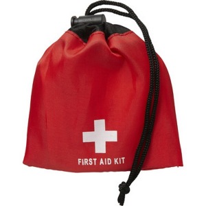 First aid kit in nylon pouch