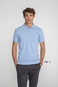 Men's polo shirt white polycotton - prime men