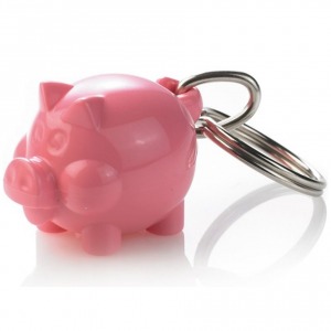 Recycled mini pig key ring