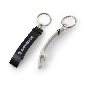 Key ring with aluminium cap lifter 80mm - P.U.H.T laser engraving