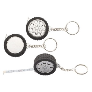Wheel keychain ruler