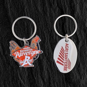 Zamac email eco key ring, 45 mm