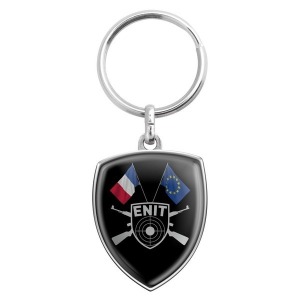 Zamac key ring, coat of arms shape - P.U.H.T neutral