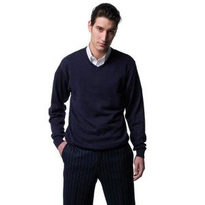 Cotton/Crylic V-neck jumper