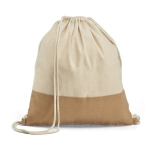 Drawstring bag with imitation jute