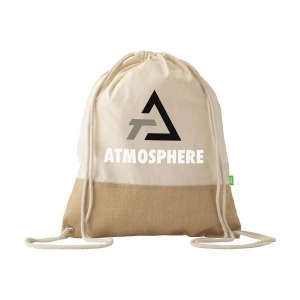 Lightweight backpack in organic cotton and jute canvas