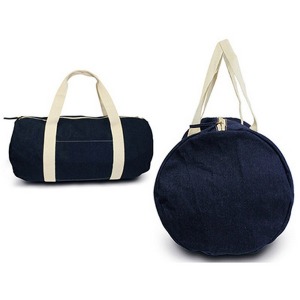Denim duffel bag