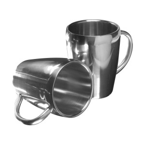Set of 2 metal mugs