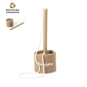 Pen with recycled cardboard holder
