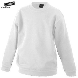 Children's heavy round neck sweatshirt white