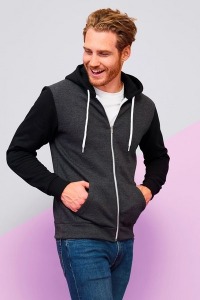 Silver contrasting zip-up sweatshirt