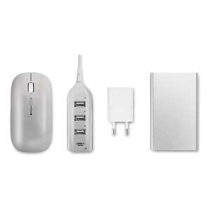 Computer accessory kit: mouse, hub, powerbank 
