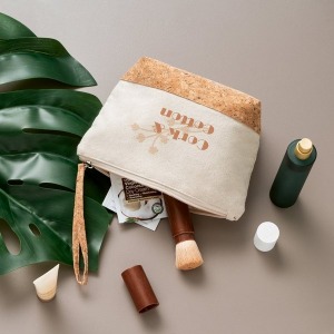 Cork and cotton toiletry bag