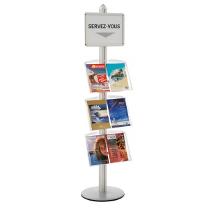 Visual-Displays 1 A3 Frame + 3 Tilted Plexiglas Shelves