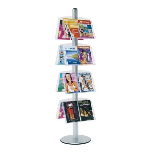 Visual-Displays 2 Faces 8 x Tilted METAL Shelves