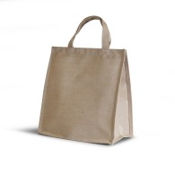 Jute and cotton cooler bag 32x34x18cm