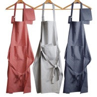 GOTS organic cotton apron and tea towel set