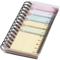 Spiral notepad with coloured sticky notes Spinner