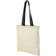 Nevada 100 gsm cotton bag with coloured handles