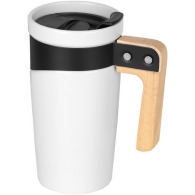 Large 45 cl ceramic mug with wooden handle