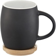 40 cl matt black two-tone ceramic barrel mug 
