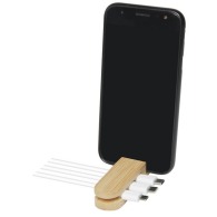 Bamboo cable organizer and phone holder