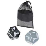 Set of 2 fitness dice in a recycled pet bag