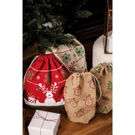 Christmas pattern drawstring bag