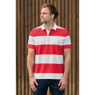 Unisex short-sleeve striped polo shirt