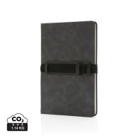 A5 notebook in PU with phone and pen holder