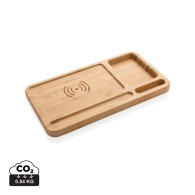Bamboo desk organizer with 10W FSC® charger