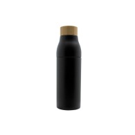 Double-walled bottle with bamboo stopper