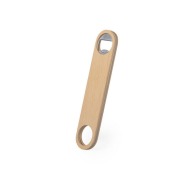 Wood and metal bottle opener
