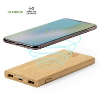 External wireless battery 6000 mah bamboo
